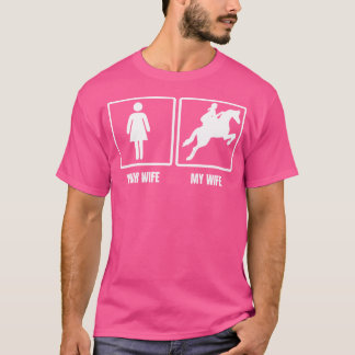 Camiseta Sua Esposa Minha Esposa Cavalgada Citação Divertid