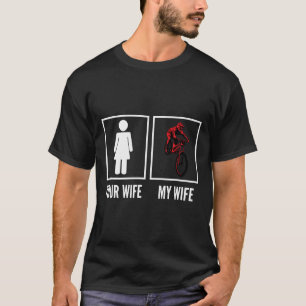 Camiseta Sua Esposa Minha Esposa Ciclista de Montanha Cicli