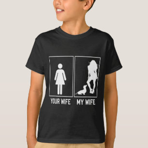 Camiseta Sua esposa minha esposa dachshund engraçado para m
