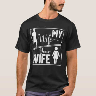Camiseta Sua Esposa Minha Esposa Esposa de Açougueiro Engra
