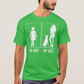 Camiseta Sua Esposa Minha Esposa Malinois Belga Coisas Engr
