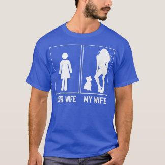Camiseta Sua Esposa Minha Esposa Yorkie Dons Engraçados Par