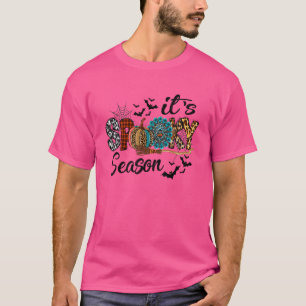 Camiseta Sua Estação Spooky Pumpkin Leopard Feliz outono Yu