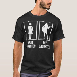 Camiseta Sua Filha Minha Filha Violão Acústico Divertido Pl