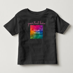 Camiseta Sua Foto de Texto Impressão Dupla Face Rosa Preto 