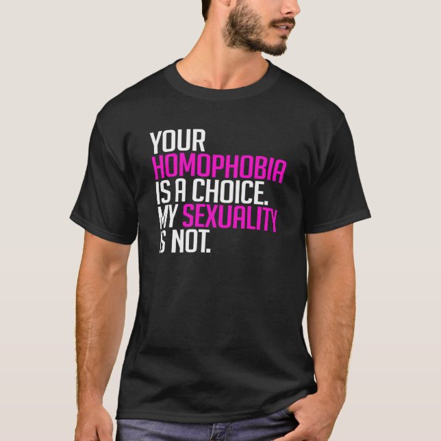 Camiseta Sua homofobia é uma escolha (Frente)
