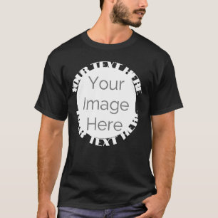 Camiseta sua imagem aqui, fotografar círculo de edição pers