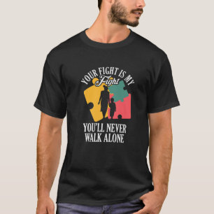 Camiseta Sua Luta Contra Meu Autismo Sensibilização Mãe Fil