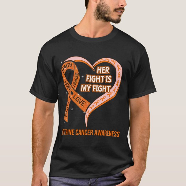 Camiseta \Sua Luta É Meu Cancer Uterino De Fita De Fita (Frente)