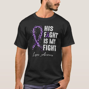 Camiseta Sua Luta É Minha Luta Contra O Lúpus De Fita Roxo