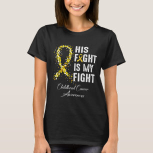 Camiseta Sua Luta É Minha Luta Fita Dourada Câncer Infantil