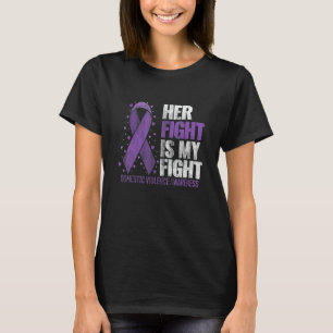 Camiseta Sua Luta É Minha Luta Roxo Violência Doméstica Con