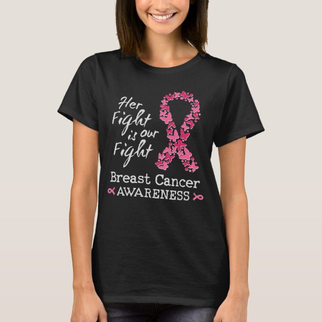 Camiseta Sua luta é nossa luta Sensibilização do Cancer da  (Frente)