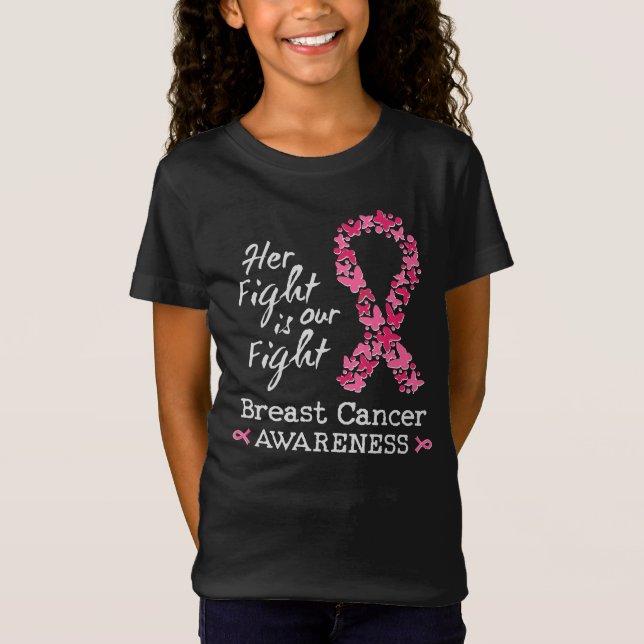 Camiseta Sua luta é nossa luta Sensibilização do Cancer da  (Frente)
