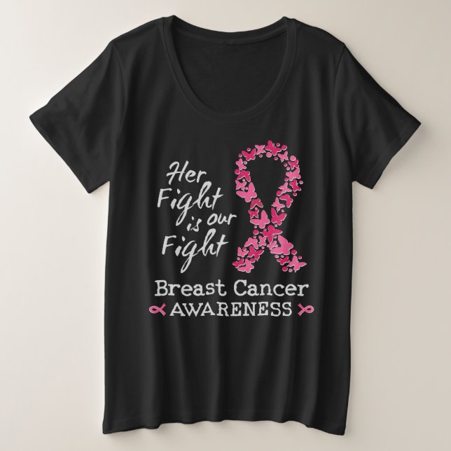 Camiseta Sua luta é nossa luta Sensibilização do Cancer da  (Frente do Design)