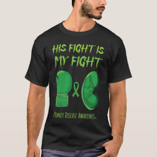 Camiseta Sua Luta Veste a Doença Renal Verde da Fita Awaren