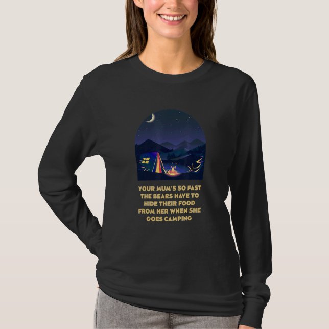 Camiseta Sua Mãe É Tão Rápida Campo Mãe Camper Mamãe  Crian (Frente)