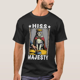 Camiseta Sua Majestade Gato Engraçado Gato Real Fofo