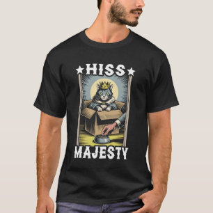 Camiseta Sua Majestade Gato Engraçado Na Caixa Gato Fofo