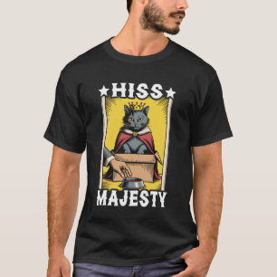 Camiseta Sua Majestade Gato Engraçado Na Caixa Gato Fofo