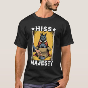 Camiseta Sua Majestade Gato Engraçado na Caixa Gato Fofo 1