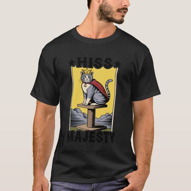 Camiseta Sua Majestade Poste de Arranhar Gato Árvore Místic (Frente)