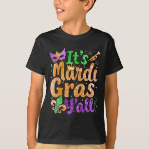 Camiseta Sua Máscara do Mardi Gras Yall Mardi Gras Party