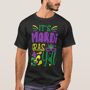 Camiseta Sua Máscara do Mardi Gras Yall Mardi Gras Party