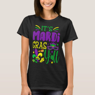 Camiseta Sua Máscara do Mardi Gras Yall Mardi Gras Party