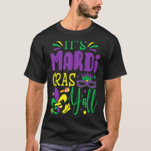 Camiseta Sua Máscara do Mardi Gras Yall Mardi Gras Party