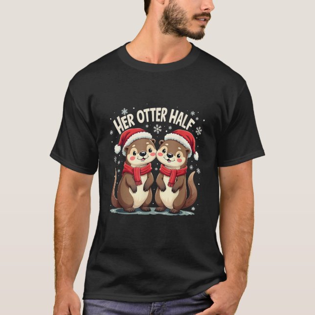 Camiseta Sua Metade Mais Longa De Suas Mães De Casal De Nat (Frente)