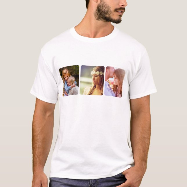 Camiseta Sua Modelo de 3 Fotografias (Frente)