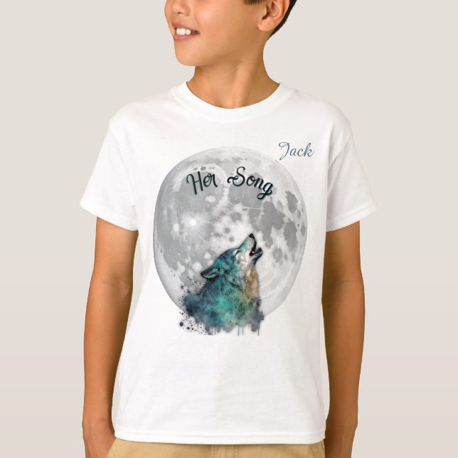 Camiseta "Sua Música" Costumava Wolf e Moon Boy (Frente)