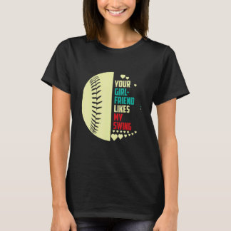 Camiseta Sua Namorada Gosta do Meu Swing Softbol Para Homen