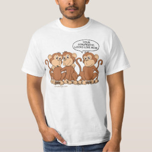 Camiseta Sua Namorada Parece Com Mamãe Macacos Engraçados