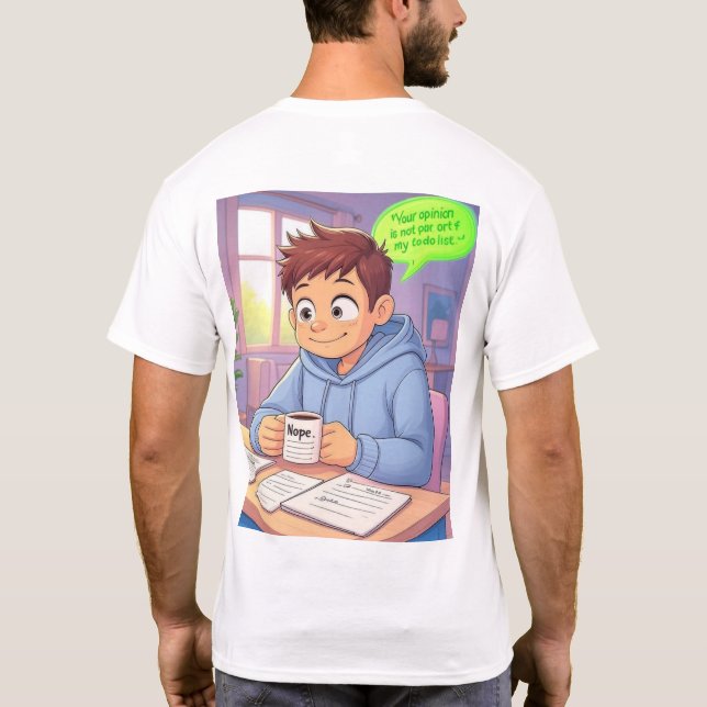 Camiseta "Sua opinião não é minha nota" (Verso)
