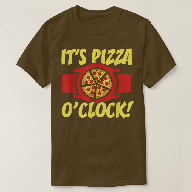 Camiseta Sua Pizza De Relógio Comendo Pizza De Comida Itali (Frente do Design)