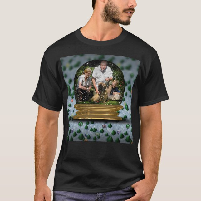 Camiseta Sua própria foto em um quadro de Snowglobe! - (Frente)