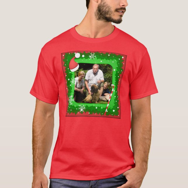 Camiseta Sua própria foto em um quadro do Natal! - (Frente)