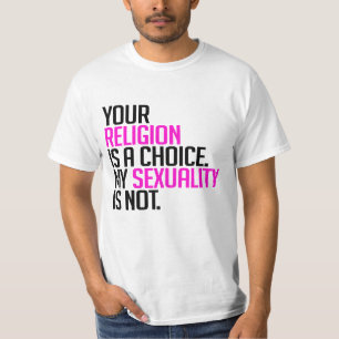 Camiseta Sua religião é uma escolha