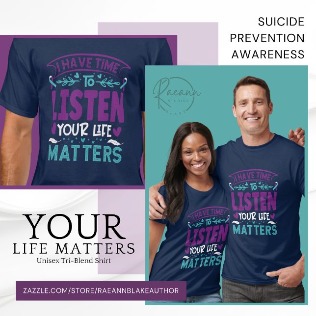 Camiseta 'Sua Vida Importa' Conscientização sobre Prevenção (Criador carregado)