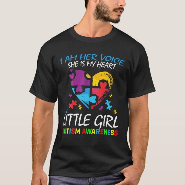 Camiseta Sua Voz Meu Coração Garota Filha Autismo Awa (Frente)