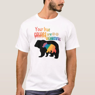 Camiseta Suas Verdadeiras Cores São Bonitas - Urso Silhueta