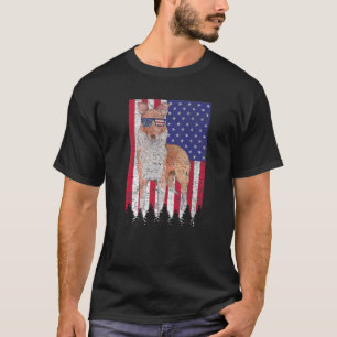 Camiseta Suave Cachorro Patriótico USA Orgulho Americano Fl