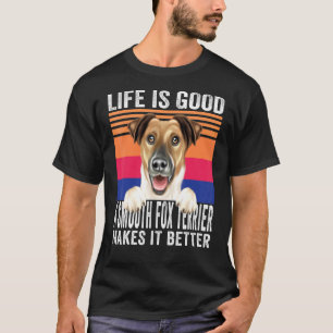 Camiseta Suave Fox Terriers Faz Sua Vida Boa Vintagem
