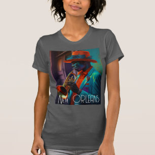 Camiseta Suave New Orleans Jazz Trumpet Player Em NOLA
