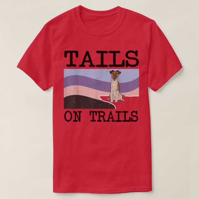 Camiseta Suave Para Pé Terrier Nas Trilhas Engraçadas Cacho (Frente do Design)
