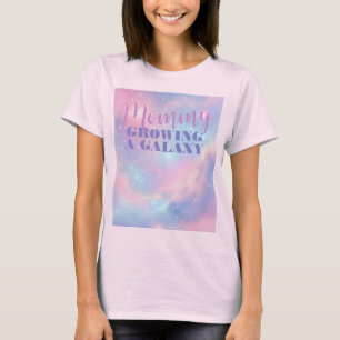 Camiseta Suave Rosa Pastel Azul Galáxia Cósmica Sonhadora