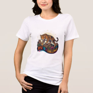 Camiseta Suba ao Desafio Jaguar Templo Antigo Gráfico