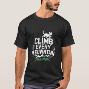 Camiseta Suba Cada Meowntain Design de Entusiasta de Gatos